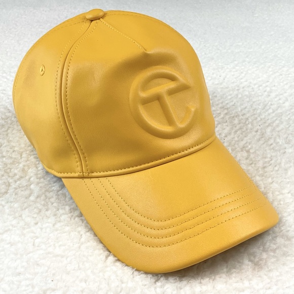 TELFAR • Yellow Logo Embossed Faux Leather Hat - Picture 5 of 15